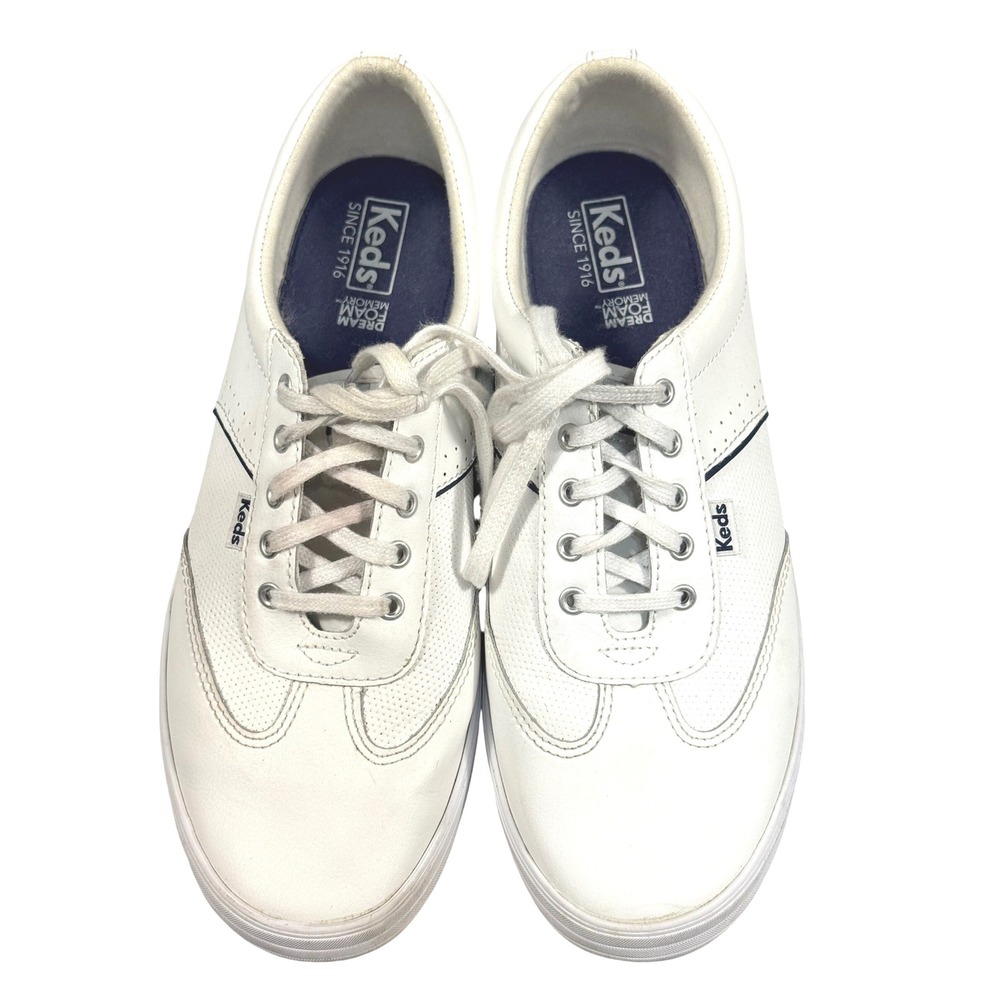 Keds WH60071 Women 9W White Leather Low Top Sneakers Dream Foam Memory EUC